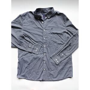 Johnnie-O Prep-formance Navy and White Checked Button Down Shirt Size XL